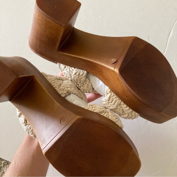 NWOT Seychelles Anthropologie Smoke Show Ivory Rope Woven Heels - Picture 7 of 8